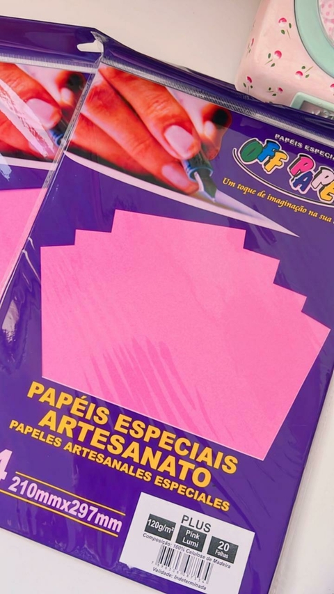 Papel Plus 120g/m² - 20 folhas - Pink Lumi