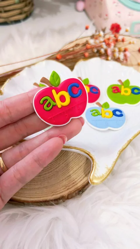 Aplique emborrachado Maçã ABC Sortido - 5 unidades