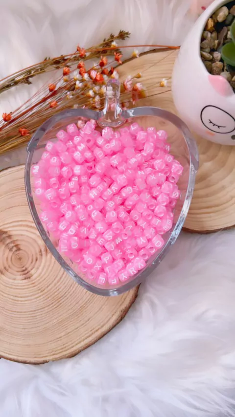 ENTREMEIO QUADRADO LETRAS 6X6MM - ROSA