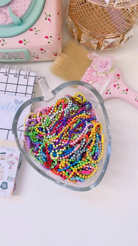Corrente de Bolinhas Mix de cores - 10 unidades