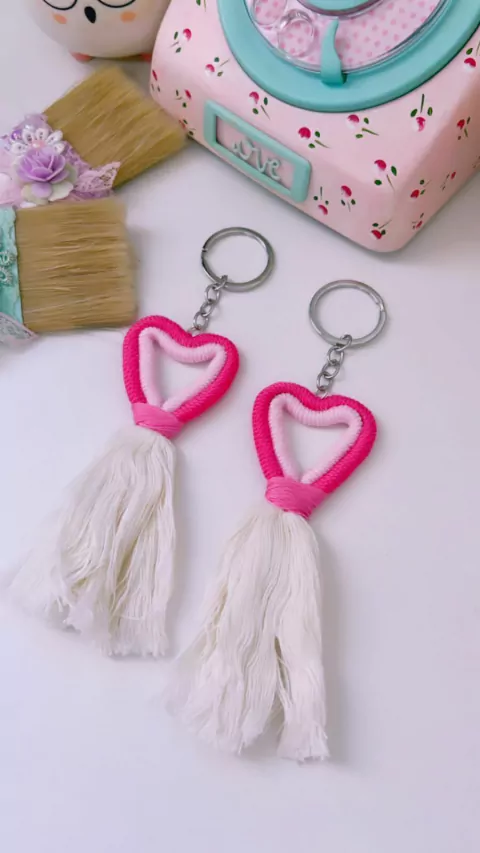 Chaveiro Macramê Coração