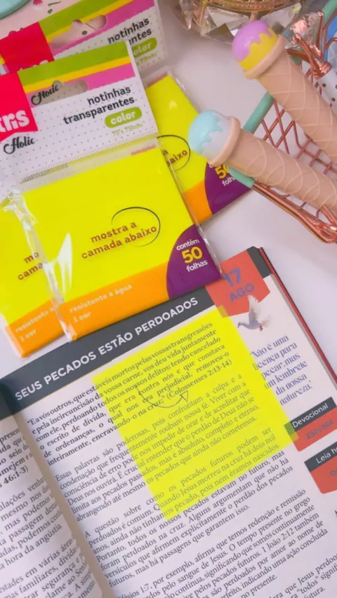 Notas Autoadesivas Transparente Holic Pop - Poly C/ 50 Fls - Tris