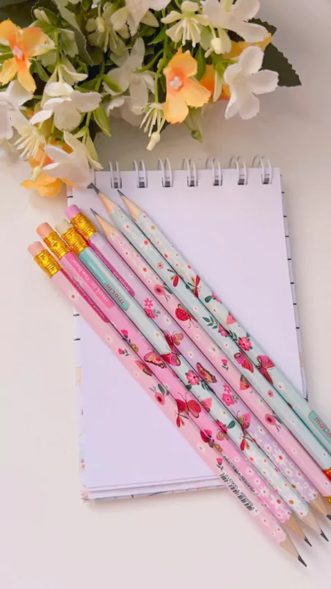 Lápis de Escrever c/ borracha Borboletas Molin