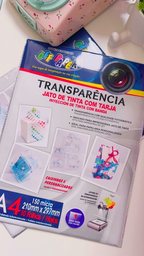 Transparência A4 Jato de Tinta 150g Com Tarja - 10fls - Off Paper