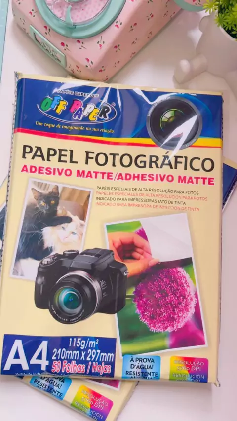 Papel Fotográfico Adesivo Matte 115 g/m2 A4 – 50 Folhas