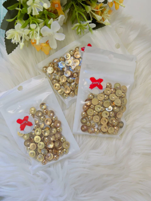 MEIA PÉROLA 10MM Make+ - DOURADO - comprar online