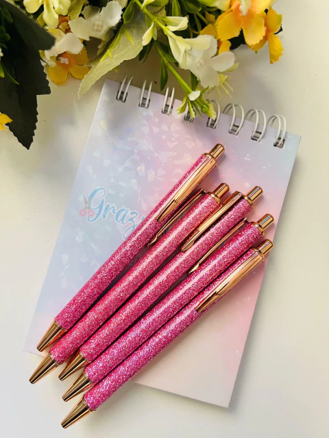 Caneta Luxo Gliter Rosa - comprar online