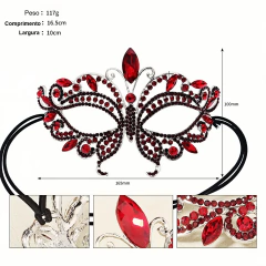 Máscara de Borboleta em Strass Cristal Luxuosa Para Festas de Fantasia - loja online