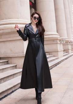 Sobretudo de Couro Estilo Europeu Amelie - comprar online