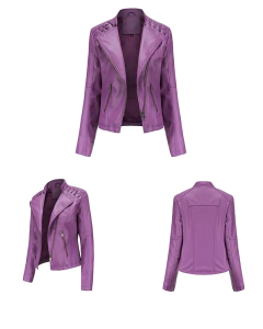 Jaqueta de Couro Estilo Motociclista Angel. - loja online