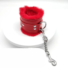 Algema e Tapa Olho de Couro com Pelos para Brincadeiras Eróticas - loja online