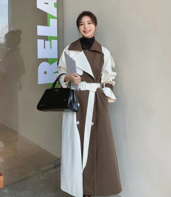 Casaco Bicolor Elegante Longo Amelya.