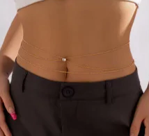 Imagem do Corrente de Cintura Body Chain Sexy Bolinhas Dupla Esteffany.