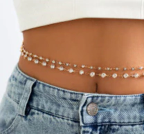 Imagem do Corrente de Cintura Body Chain Sexy Bolinhas Dupla Esteffany.