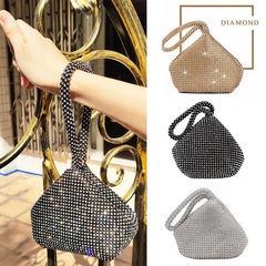Bolsa de Mão de Strass, Bolsa Feminina de Metal, Bolsa Pequena de Strass.