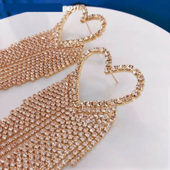 Brinco de Coração Estilo Jade Picon nas Cores Prata e Dourado