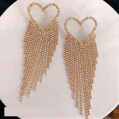 Brinco de Coração Estilo Jade Picon nas Cores Prata e Dourado na internet