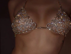 Sutiã Joias para o Corpo Sutiã Olho Grego Malha de Cristal Sexy de Strass Emmy. - Clube das Coisas - Tudo para Você ficar mais Linda e Sexy