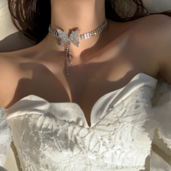 Conjunto Becker Colar e Brinco de Borboleta de Luxo, Conjunto Coleira Gravatinha. - loja online