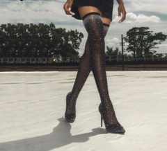 Bota Fashion de Tecido com Stass, Bota estilo Meia calça de Strass, Botas Day.