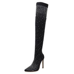 Bota Fashion de Tecido com Stass, Bota estilo Meia calça de Strass, Botas Day. - Clube das Coisas - Tudo para Você ficar mais Linda e Sexy