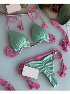 Biquíni Raika Elegante, Biquíni Verão 2023, Biquíni Diferente, Biquíni Ajustável, Biquíni com Corda de Amarrar, Moda Praia. - loja online