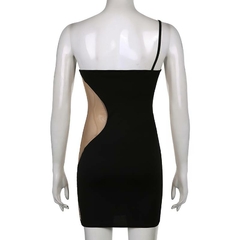 Vestido Celine Sexy em Patchwork com Tule Transparente, vestido com decote trasnparente. - comprar online