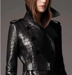 Jaqueta de Couro Sobretudo Vermelha, Sobretudo de Couro Sintético Nancy. - comprar online