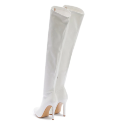 Bota de Couro Salto Fino, Bota de Couro Brilhante Salto Fino Feminina Charlote. na internet