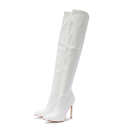 Bota de Couro Salto Fino, Bota de Couro Brilhante Salto Fino Feminina Charlote. - Clube das Coisas - Tudo para Você ficar mais Linda e Sexy