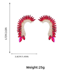 Brinco Elizabeth Estilo Piercing de Folhas de Cristal. - comprar online