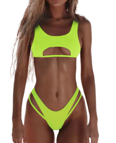 Imagem do Biquíni Sexy, Biquíni Hollow, Biquíni Corte Alto, Biquíni Elegante, Biquíni verão 2023, Moda Praia.