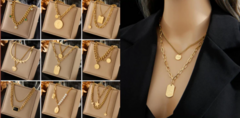 Colar Multicamada de Aço Inoxidável dourado, Colar multicamada Trinity. - loja online
