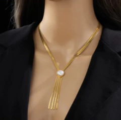 Colar Multicamada de Aço Inoxidável dourado, Colar multicamada Trinity. - comprar online