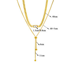 Colar Multicamada de Aço Inoxidável dourado, Colar multicamada Trinity. na internet