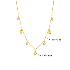 Colar Multicamada de Aço Inoxidável dourado, Colar multicamada Trinity. - Clube das Coisas - Tudo para Você ficar mais Linda e Sexy