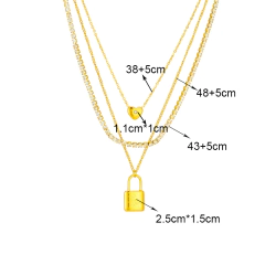 Colar Multicamada de Aço Inoxidável dourado, Colar multicamada Trinity. - comprar online