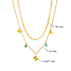 Colar Multicamada de Aço Inoxidável dourado, Colar multicamada Trinity. - loja online