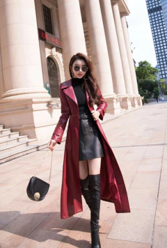 Sobretudo de Couro Estilo Europeu Amelie - loja online