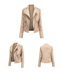 Jaqueta de Couro Estilo Motociclista Angel.