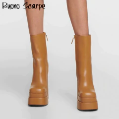 Bota Amber de plataforma Luxo Sexy cano curto com Fecho de Zíper. na internet