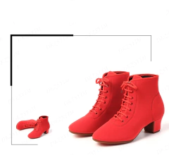 Bota de Camurça com cadarço e Salto Grosso super confortável Mary.