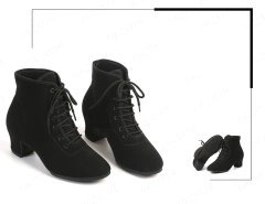 Bota de Camurça com cadarço e Salto Grosso super confortável Mary. - comprar online