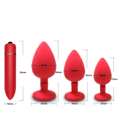 Kit com 3 Plugues Anais Vika e 1 Vibrador Portátil, Kit de Plugues Anais. - loja online
