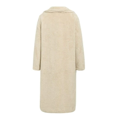 Casaco Longo de Pelúcia, Sobretudo Feminino de Lã de Cordeiro Destiny. - loja online