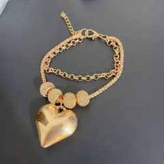 Pulseira com Pingente de Coração Multicamadas, Pulseira Chelsea. na internet