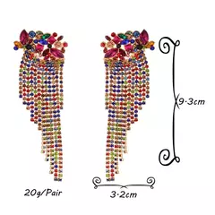 Brinco de Cascata de strass, Brinco Blogueira Estilo Jade Picon Angel. - Clube das Coisas - Tudo para Você ficar mais Linda e Sexy