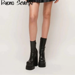 Bota Amber de plataforma Luxo Sexy cano curto com Fecho de Zíper. - comprar online