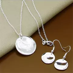 Conjunto de Colar e Pulseira de Prata 925 Rechel. na internet