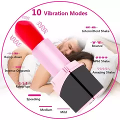 Mini Vibrador em Forma de Batom com 10 Velocidades, Vibrador Recarregável. - comprar online
